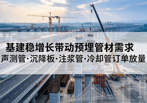 睢县基建稳增长带动预埋监测管材需求，声测管、沉降板、注浆管订单持续放量